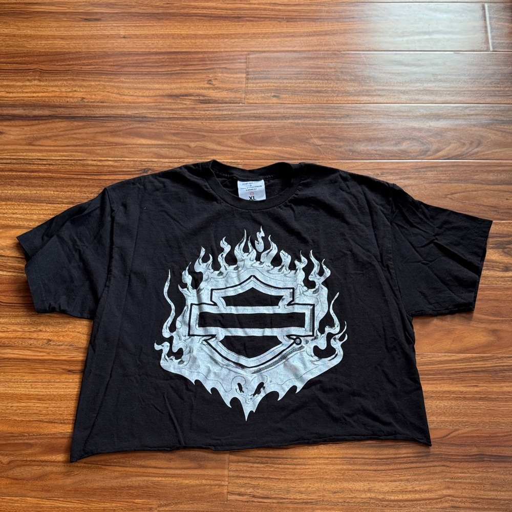 Post Malone x Harley Davidson cropped tee